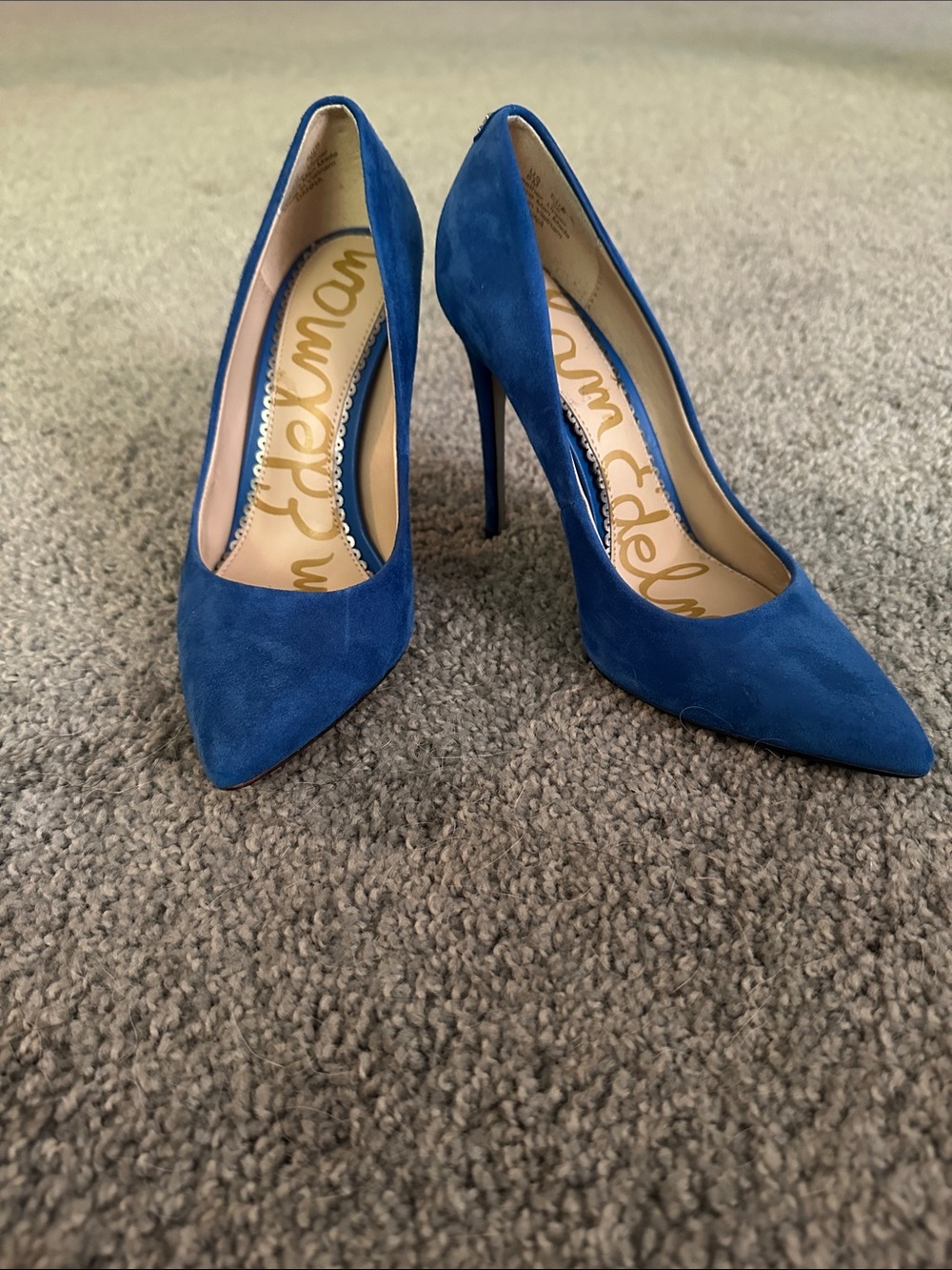 Sam Edelman Royal Blue Suede Pointed-Toe Stiletto Pumps